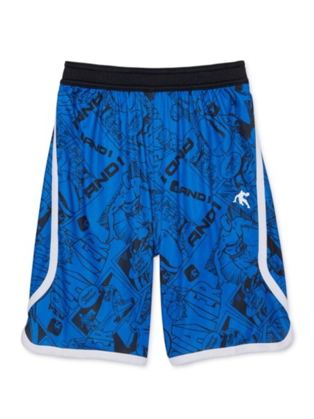 AND1 Boys Comic Graphic Athletic Basketball Shorts. SIZE L (10/12).